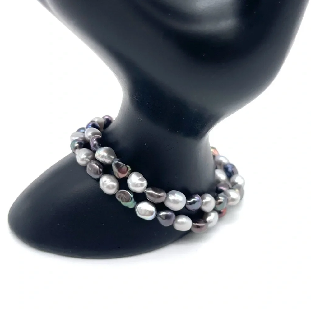 Multicolor Pearls 2 Stretch Bracelet